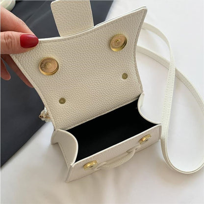 Fashion Solid Color Small Tote Crossbody Bag, Stylish Mini Handbag Mobile Phone Coin Purse, Adjustable Strap, Magnetic Closure,