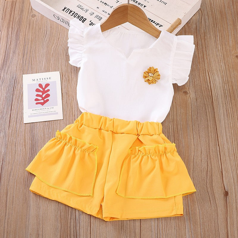 New Summer Fashion Baby Clothes Suit Children Girls Vest Shorts 2Pcs/Sets Toddler Clothing Infant Casual Costume Kids Tracksuits