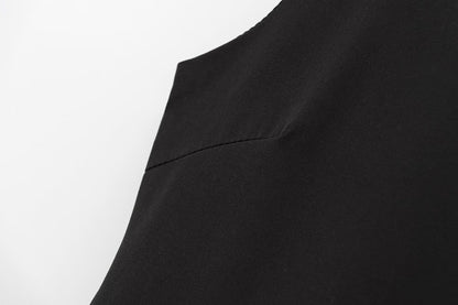 TFMLN Fashion Women Ruffle Pleated Dress Slim O-neck Sleeveless Backless Dresses Female 2025 Party Club Lady Vestidos