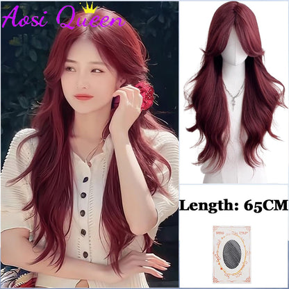 AOSI Synthetic Mint Green Wig Long Hair Summer Thin Bangs Long Straight Hhair Daily Party Cos Wig