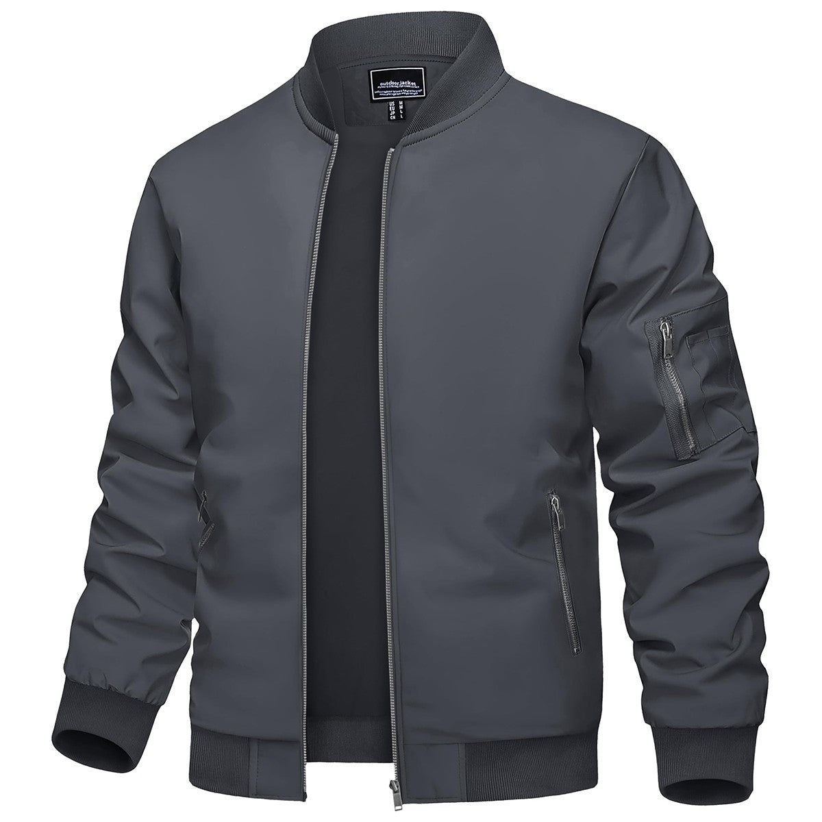 TACVASEN Men's Bomber Jacket Summer Autumn Thin Lightweight Casual Windbreaker Multi-pockets Full Zip Up Varsity Baseball Jacket