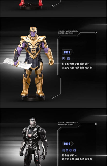 ZD Toys Vingadores Lendas Homem de Ferro Homem Aranha Thor Capitão América Thanos Hulk Máquina de Guerra Bonecos de Ação Presente