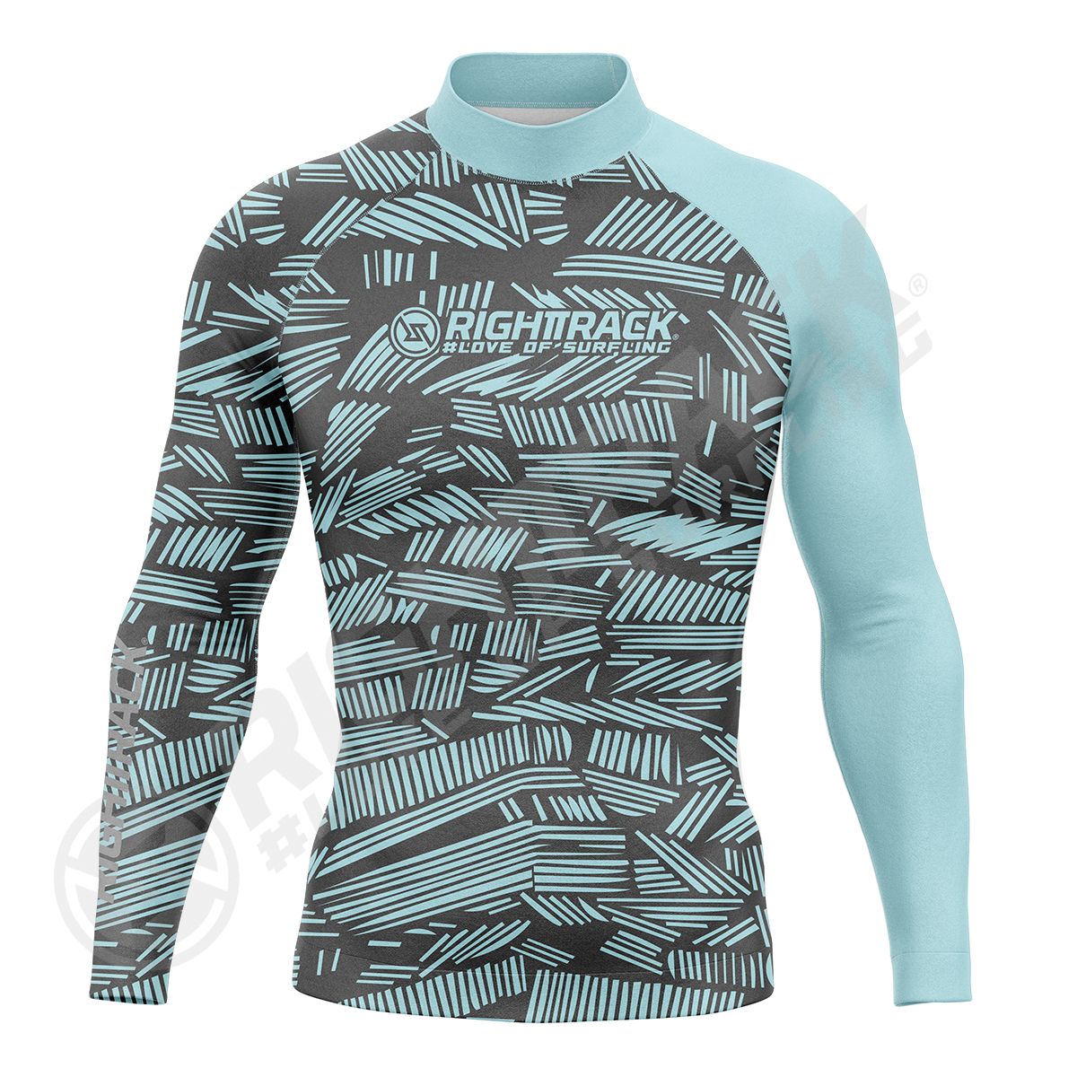 HotSale Men's Surfing Shirt Gold Coast Lycra Rashguard RIGHTTRACK Surf Sportswear Beach UV Swimwear UPF50+ Clothes