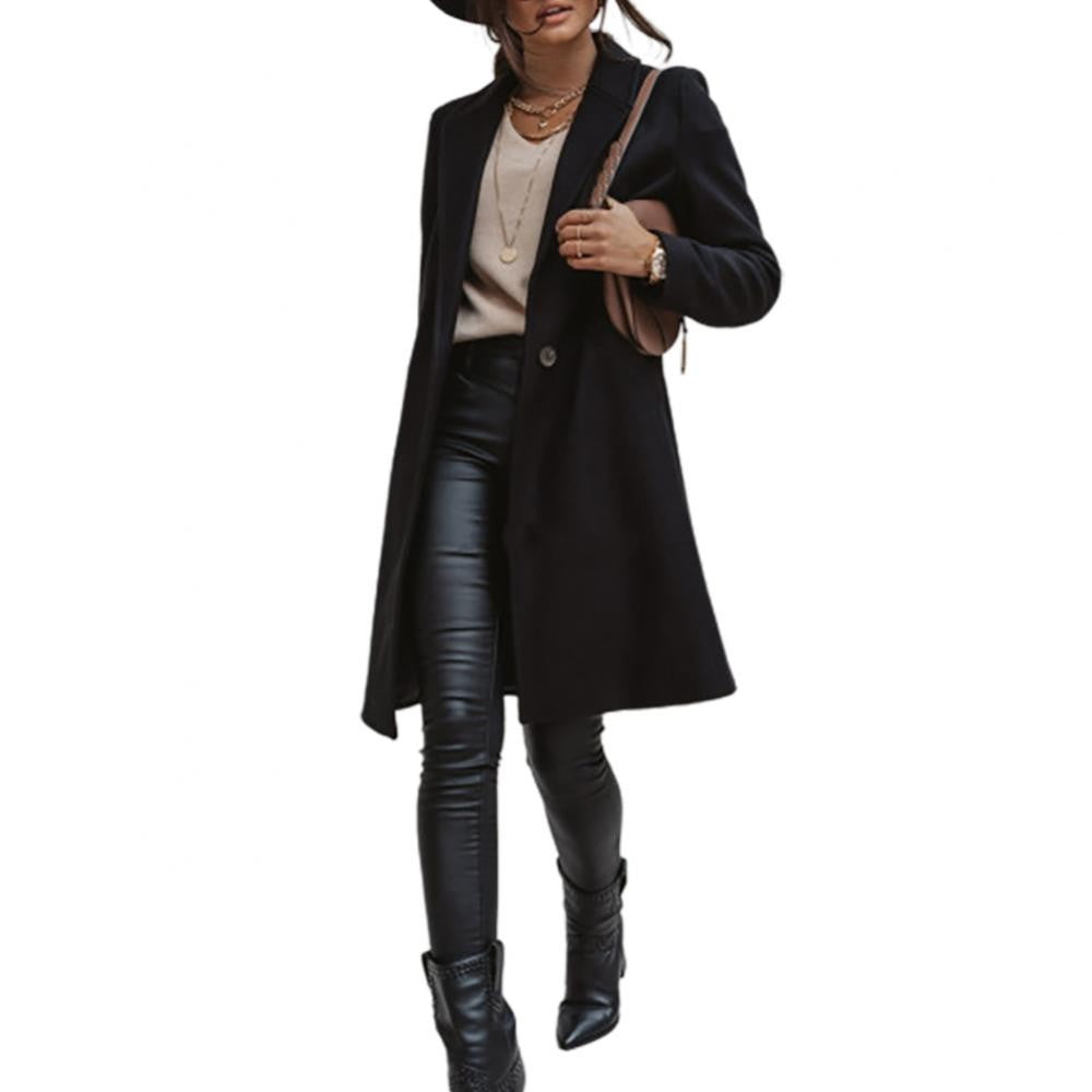 Casual Women Autumn Winter Pocket Lapel Overcoat Button Warm Long Coat Jacket 2020 HOT SALE