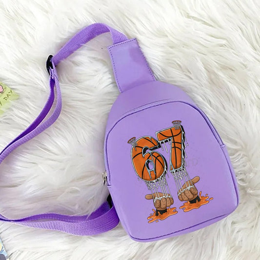 Kids Purses and Handbags Drip Basketball 6 7 Memes Mini Bag Kids Gifts Six Seven Girl Boy Lightweight Long Strap Shoulder Bag