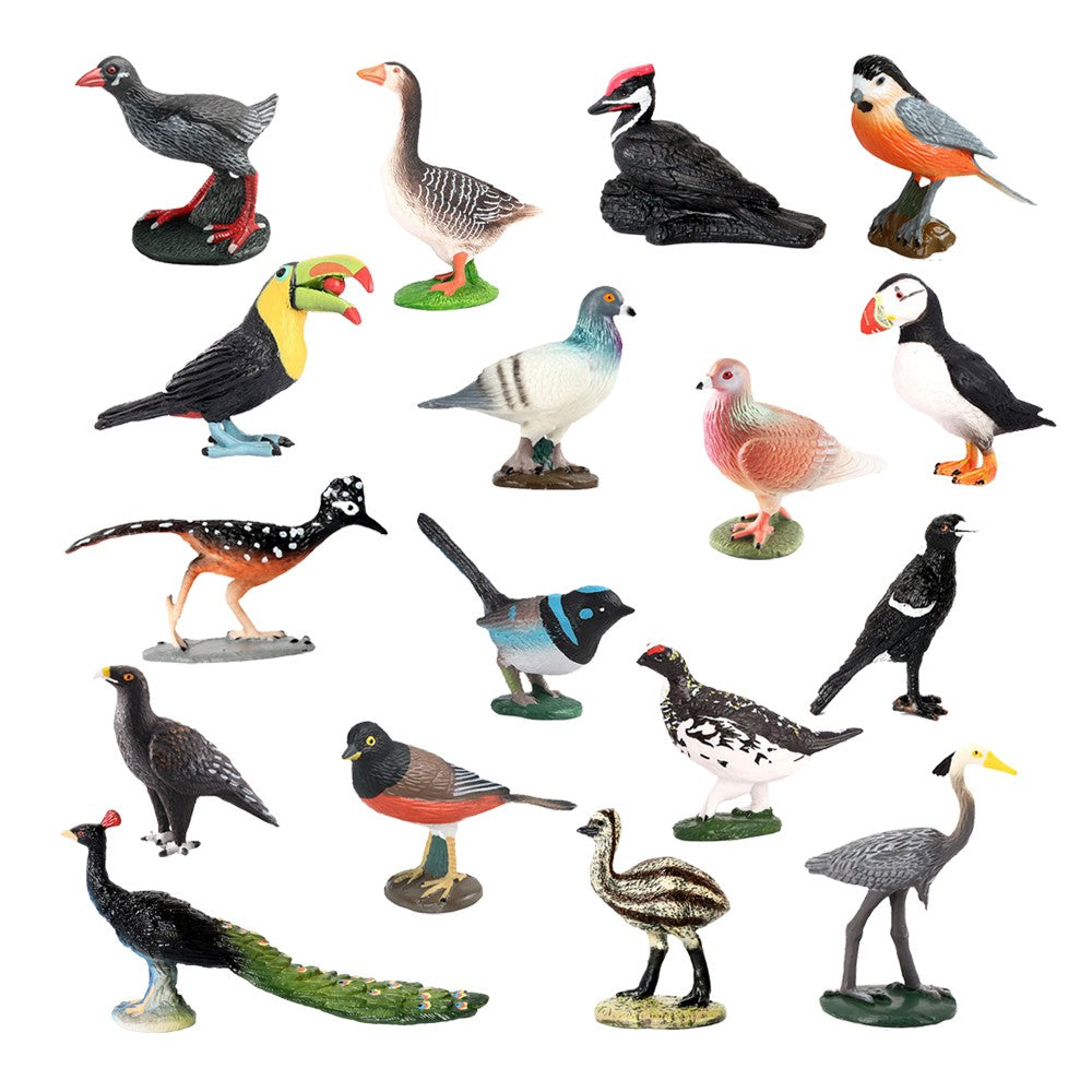 Coruja Flamingo Peru Tucano Seahawk Modelo Animais Estatuetas Plástico Pássaro Brinquedo Boneco de Ação Aventuras na Selva Presentes para Crianças Zoológico da Floresta