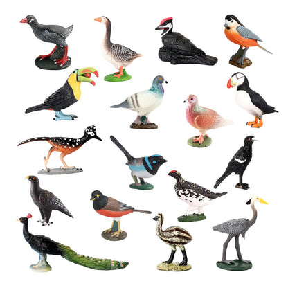Coruja Flamingo Peru Tucano Seahawk Modelo Animais Estatuetas Plástico Pássaro Brinquedo Boneco de Ação Aventuras na Selva Presentes para Crianças Zoológico da Floresta
