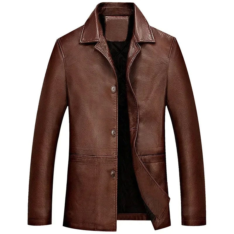 Men Leather Jacket Winter Classical Motorcycle Business Soft Leather Jackets Thick Moto Coats Casaco Masculino Plus Size 4XL
