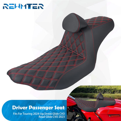 Assento Duplo de Motocicleta com Encosto para Piloto e Passageiro Para Harley Touring FLHR 2024-UP Road Street Glide CVO 2023