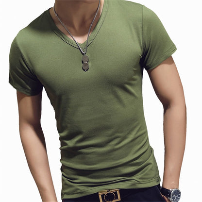 7 Colors Slim Man's T-shirt Short Sleeve Streetwear Gym Clothing Tee Top Plain Running Shirt Camiseta Masculina Tee Shirt Homme