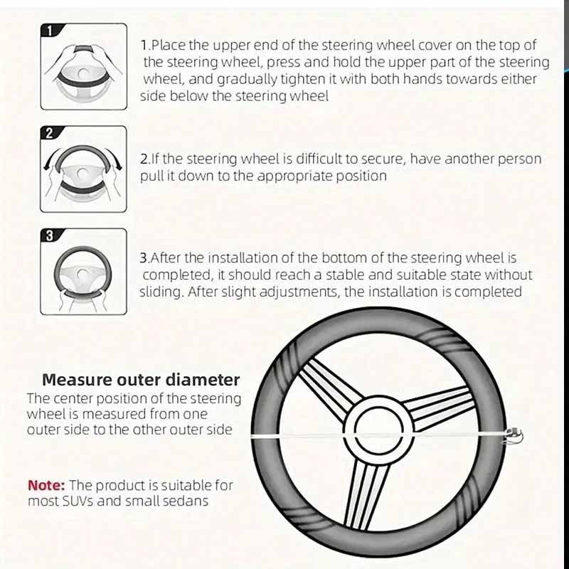 Plush Warm Winter Car Steering Wheel Cover, Universal Fluffy Warm Winter Steering Wheel Protector, Elastic Anti-Slip Car Steerin