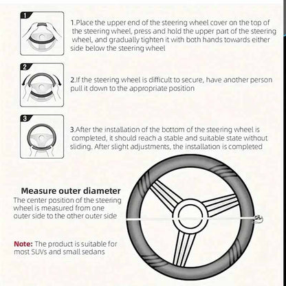 Plush Warm Winter Car Steering Wheel Cover, Universal Fluffy Warm Winter Steering Wheel Protector, Elastic Anti-Slip Car Steerin