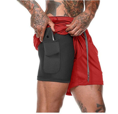 2025 New Men's Camo Running Shorts 2 in 1 Double Layer Quick Dry Gym Fitness Exercise Jogging Training Shorts Male Sports Short