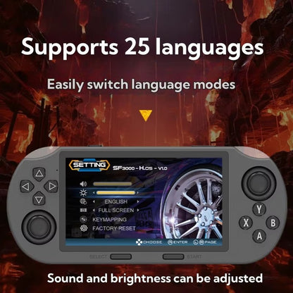 SF3000 Retro Handheld Video Game Console Games Pocket Player with 4.5 Inch IPS Screen 3000mAh Portable Linux System