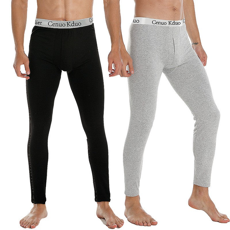 Men's Thermal Underwear Pants, Slim Leggings, Fleece Thickened Skinny Warm Long Pants, Men's Warm Pants For Autumn Winter