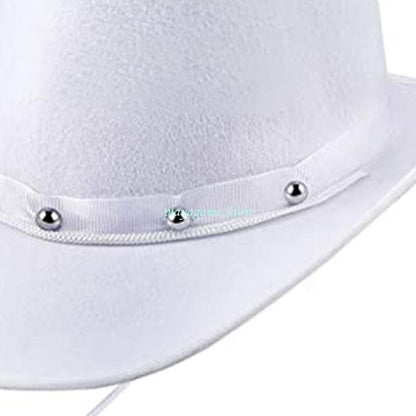 Y88A Creative Rivet-Decor Felt Cowboy Hat Cowgirl Big Brim Accessor