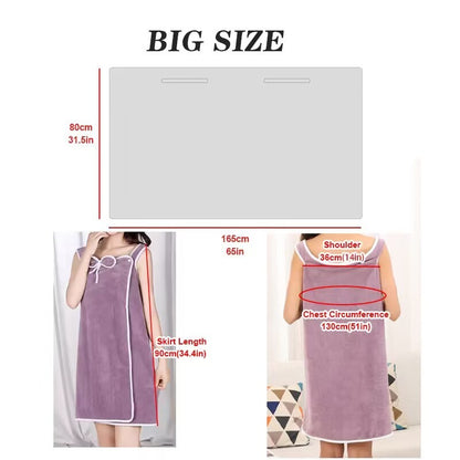 Womens Bath Towels Girls Wearable Fast Drying Bathing Beach Spa Bathrobes Wash Clothing, Shower Bath And Gym Towel