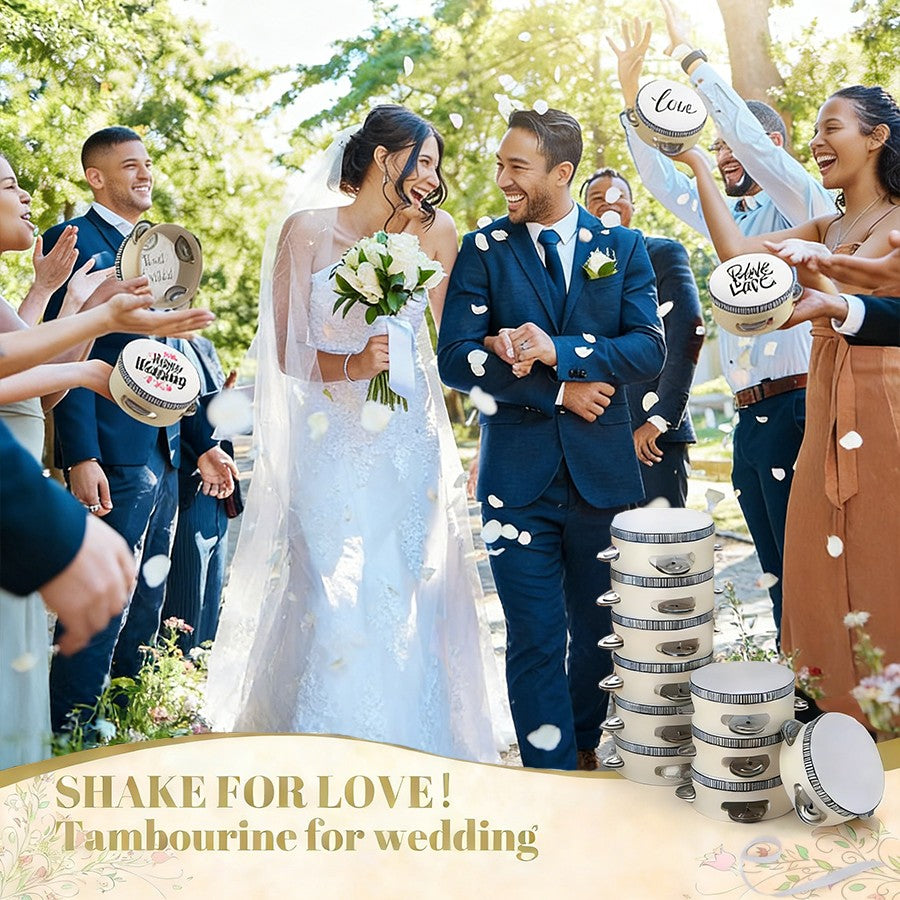 50-180Pcs Wedding Tambourine Drums for Adults Hand Drum Noise Makers Tambourine for Church Wedding Party Favor 4/6/8IN