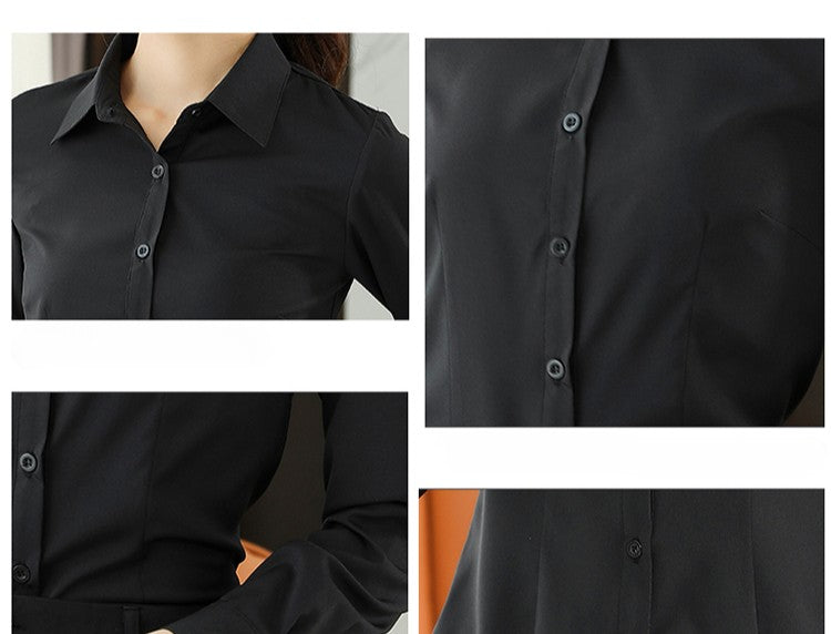 Formal Dress Women Shirt Long Sleeve Blouse New Black Shirt Women Tops 2024 Fashion Women Clothing Basic White Shirts OL Blouses