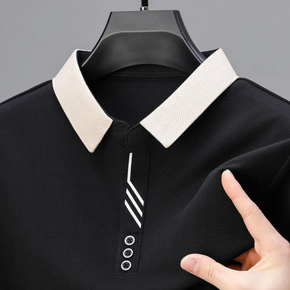 High quality short sleeve men's POLO shirt summer fashionable stripe design soft golf top comfortable ventilate casual T-shirt