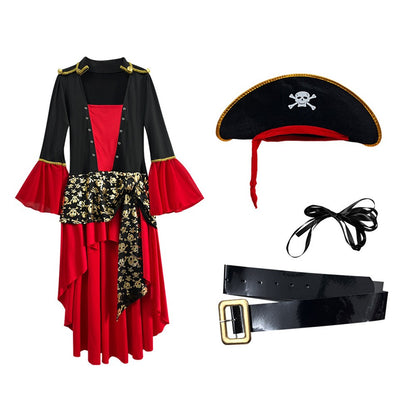 Adult Female Halloween Pirate Costume Captain Jack's Role-playing Costume Theatrical Stage Pirate Performance