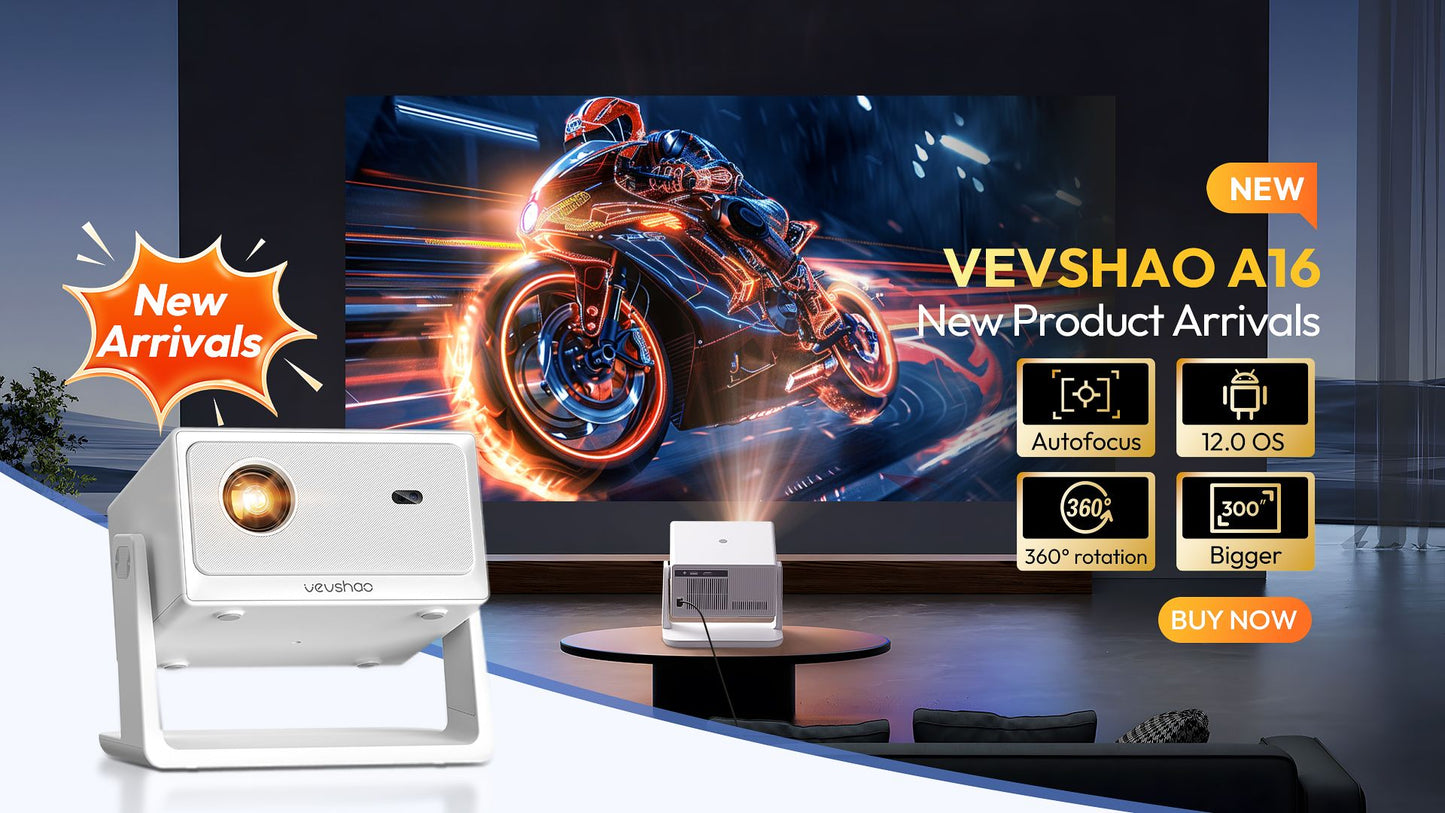 Projetor VEVSHAO A22 Full HD 1080P 4K 1000ANSI Android WiFi Foco Automático 10W*2 Projetor de Home Theater para Reuniões de Escritório e Vídeo