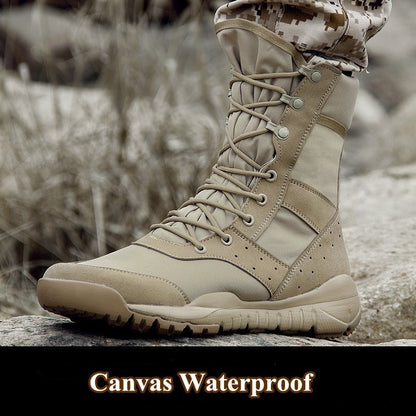 Bota Tática Leve de Verão para Combate Masculina e Feminina, Treino de Escalada, Impermeável, Caminhada ao Ar Livre, Sapatos de Malha Respirável