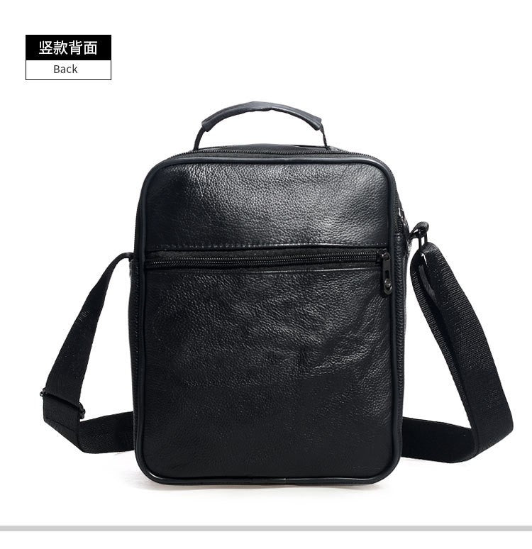 Men Genuine Leather Shoulder Bag Male Cowhide Leather Handbags Men's Large Zipper Messenger Bag Travel Tablet Bag Tote