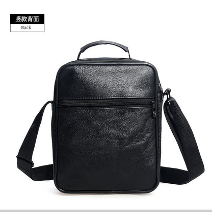 Men Genuine Leather Shoulder Bag Male Cowhide Leather Handbags Men's Large Zipper Messenger Bag Travel Tablet Bag Tote