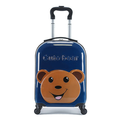 Mala de rodinhas infantil com rodízios de 18 polegadas, desenho animado, maleta de viagem 3D, animal fofo, tridimensional para estudantes