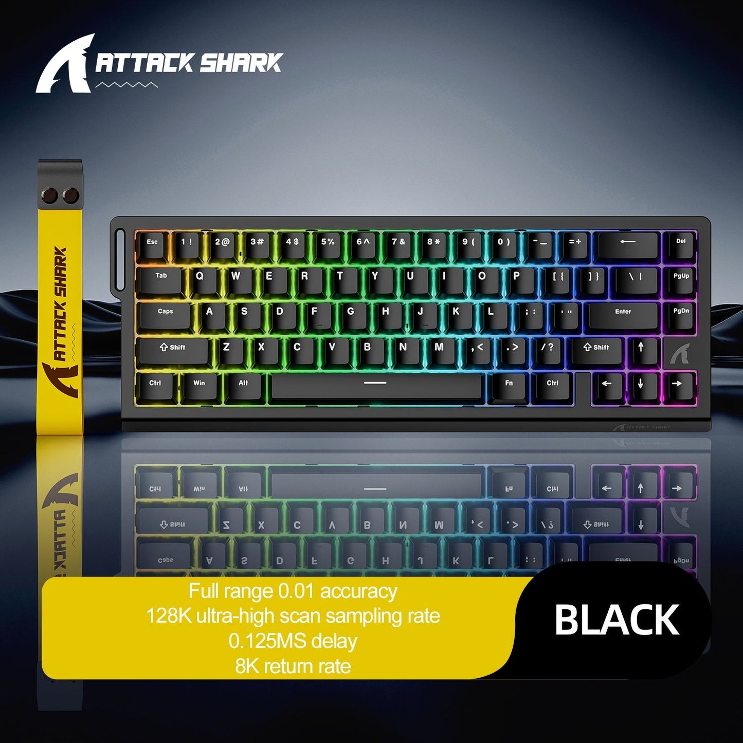 Teclado com Switch Magnético ATTACK SHARK X68HE Com Fio e FREEWOLF F68 Com Fio F68Pro Sem Fio para Jogos Profissionais 8K Hz 0,01mm Gatilho Rápido