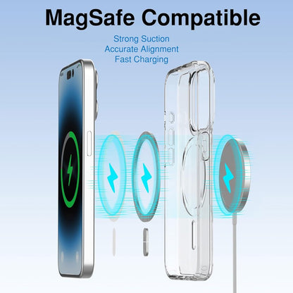 Capa Magnética Transparente Para APPLE iPhone 16 17 15 14 13 12 11 Pro Max 16 Plus 17 Air 16e Compatível Com Carregamento Sem Fio Magsafe