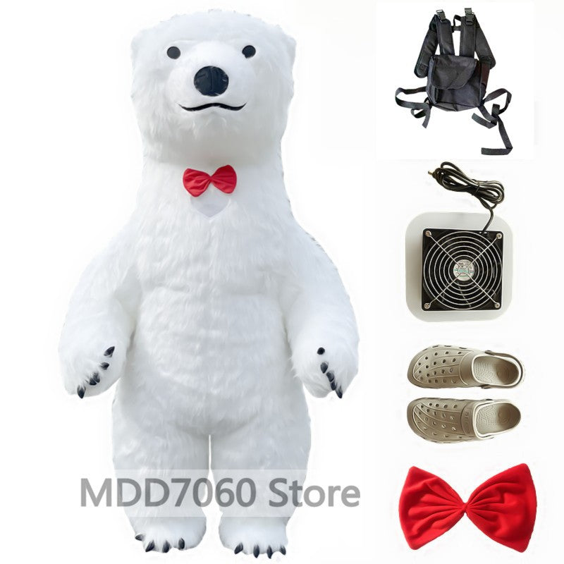 Giant Panda Inflatable Costume Street Funny Polar Bear Mascot Costume Party Role Playing Plush Inflatable Mascot Costume
