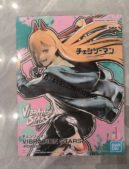 Em estoque Bandai Banpresto Original Chainsaw Man VIBRATION STARS Power Denji Figure Enfeites Coleção Modelo Personagens de Anime Fofo