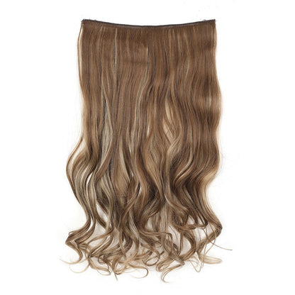 Fio Invisível em Apliques de Cabelo Sintético Ondulado 2 Presilhas em Apliques de Cabelo 45cm Fio de Nylon Peça de Cabelo Sintético para Mulheres