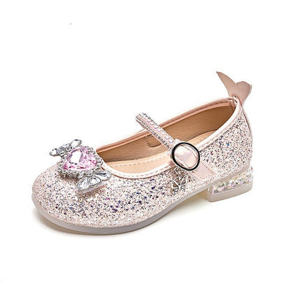 Fashion Elegant Soft Sole Anti-slippery Versatile Dress Leather Shoe for Party Autumn New Children Princess Shoes for Girls