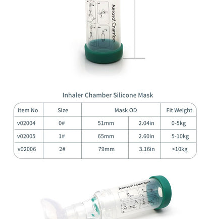 Câmara de Aerossol com máscara de silicone Espaçador Inalador Pet Para Gato Cão