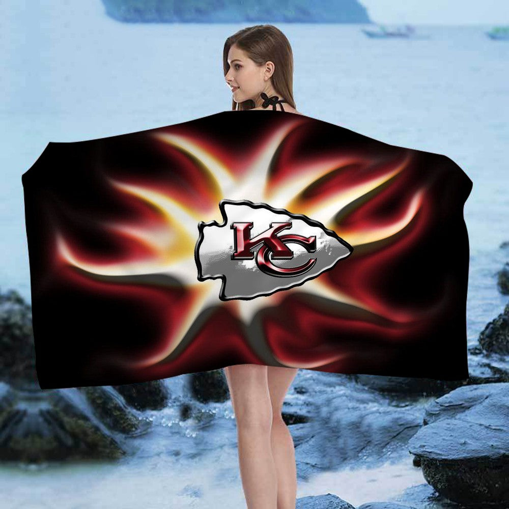 K-Kansas City C-Chiefs Big Microfiber Beach Towels Quick Dry Towel Sand Beach Towels Pool Towel for Travel Swim Pool Yoga