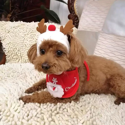 Natal Cão Gato Roupas de Estimação Chapéu Cachecol Acessórios de Fantasia Adereços de Cosplay Navidad Decoração de Ano Novo Festa de Natal Suprimentos para Animais de Estimação