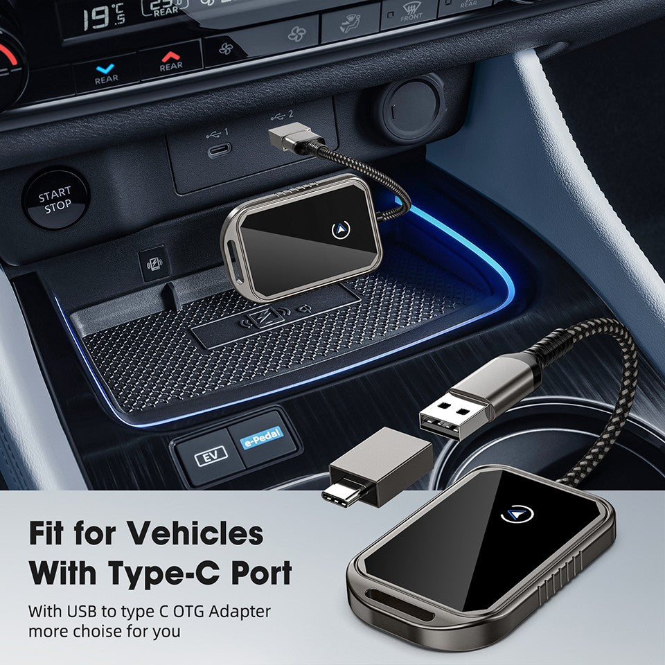 2 in 1 Wired to Wireless Carplay Android Auto Mini Box Dongle Wireless Carplay Adapter For Toyota Mazda Chevrolet Ford Hyundai