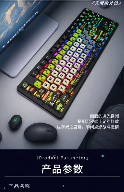 Doomsday Crossing Personalized Keycaps 125 Keys PBT+PC SAX Quad Translucent Pudding Keycaps for MX Switch Mechanical Keyboards