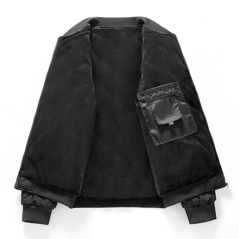 Quilted Jacket Men Autumn Winter Slim Fit Bomber Jacket Men Baseball Collar Cotton Padded Faux Fur Lined Casual Coat for 65-95kg