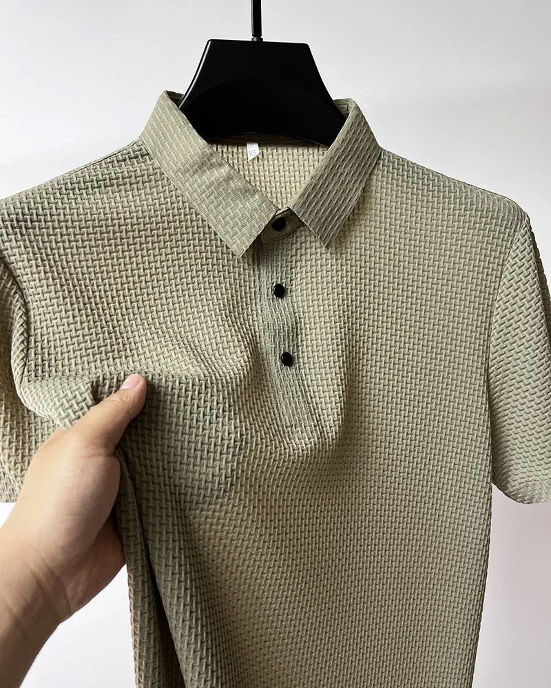Brand Clothes Summer New Men's Short Sleeve T-shirt Ice Silk Cool and Breathable POLO Shirt Business Casual Sweat-absorbing Top