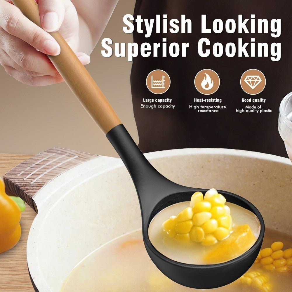 12PCS Silicone Kitchen Utensils Cooking Set Food Grade Cookware Utensils Turner Spatula Measuring Spoon Practical Kitchenware