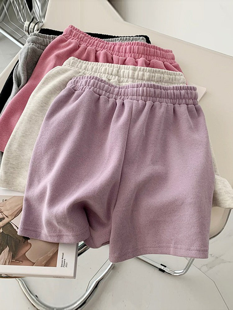 AOSSVIAO 2025 Summer Shorts Women Elasticity Lovely Girls Korean Style Sweet Students Harajuku Simple Pure Gray Trousers Female