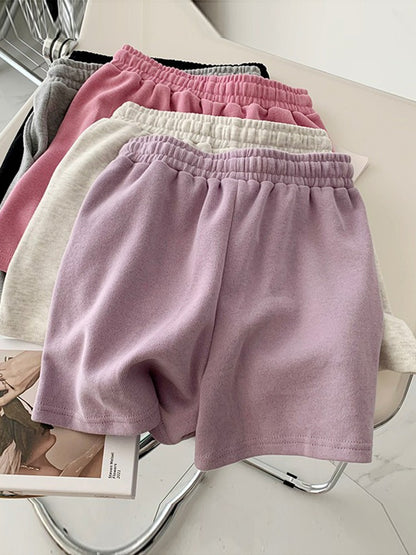 AOSSVIAO 2025 Summer Shorts Women Elasticity Lovely Girls Korean Style Sweet Students Harajuku Simple Pure Gray Trousers Female