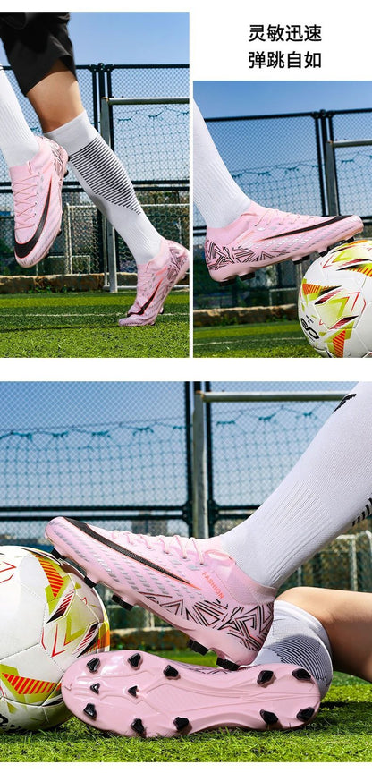 New Men Football Boots Futsal High-quality Mid-top Soccer Shoes Match Non-Slip Cleats Sneakers Indoor Hot-selling FG/TF