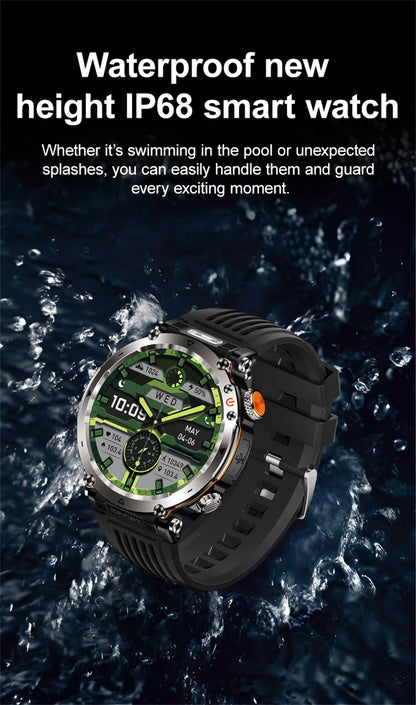 2025 Novo Relógio de Luxo Moderno 5ATM HT30 GPS Bússola Smartwatch Esportivo Masculino Externo AMOLED 366*366 NFC Frequência Cardíaca IP68 Smartwatch