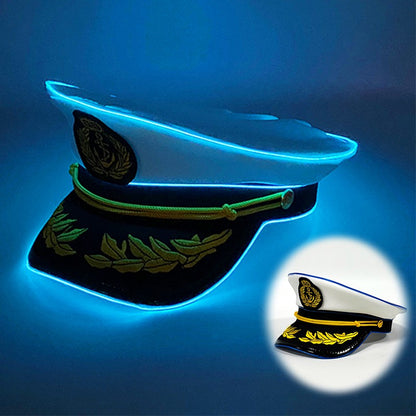 New Luminous Navy Hat Men Women Costume Cosplay Navy Cool Props Hats Glowing For Night