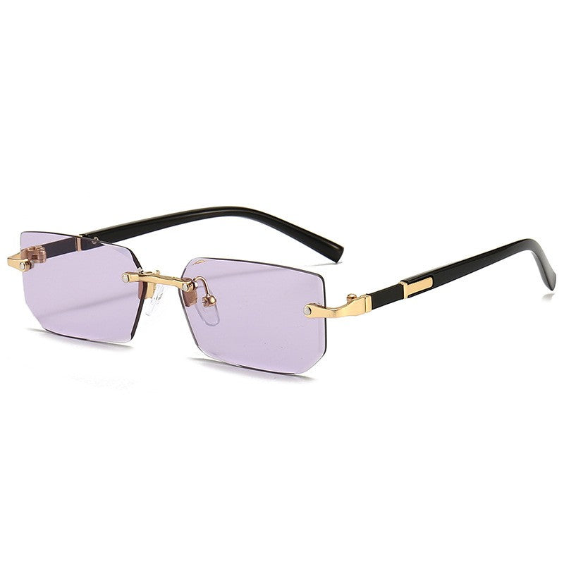 Rimless Sunglasses Rectangle Fashion Popular Women Men Shades Small Square Sun Glasses for Female Male Summer Traveling Oculos